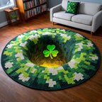 Lucky Charm Round Mat Rug - washable non-slip printed rug
