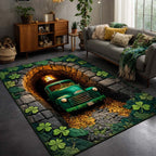 Lucky Clover Vault area rug in a living room