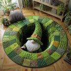 Lucky Gnome Round Mat Rug - washable non-slip printed rug