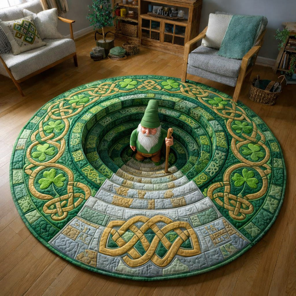 Lucky Gnome Spiral Round Mat Rug