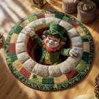 Lucky Leprechaun Round Mat Rug - washable non-slip printed rug