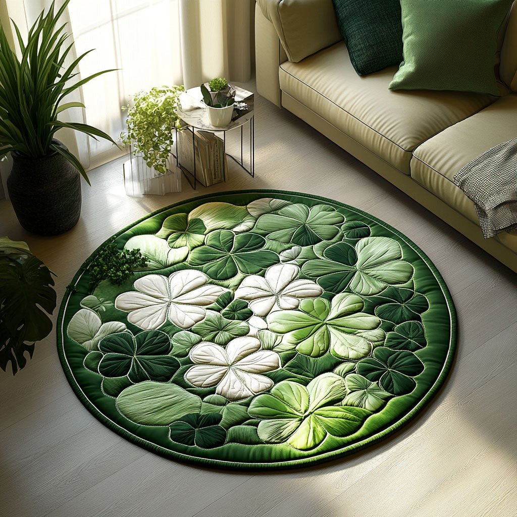 Lucky Meadow Round Mat Rug - washable non-slip printed rug