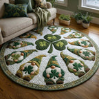 Lucky Revelry (Design 4) Round Mat Rug - washable non-slip printed rug