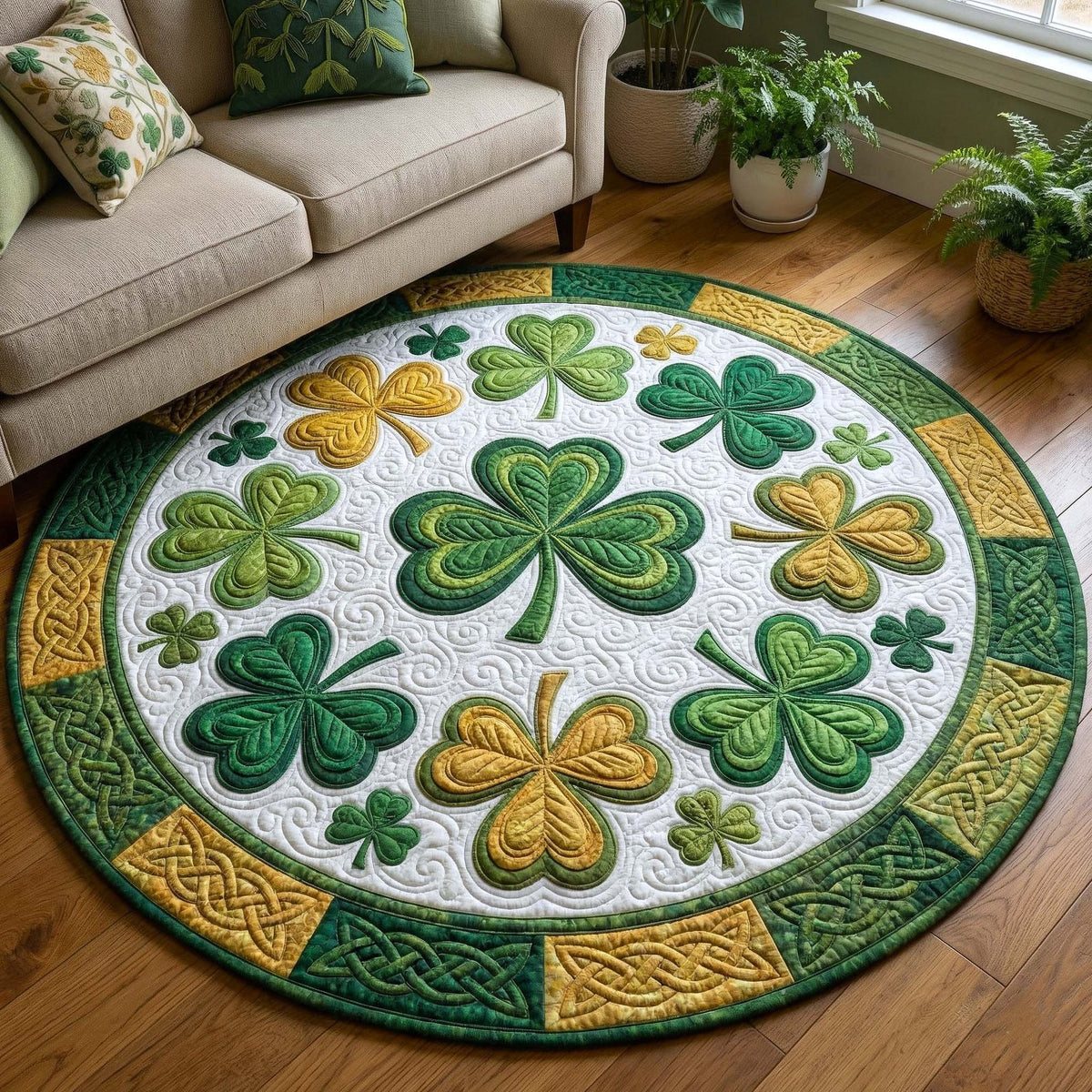 Lucky Revelry (Design 3) Round Mat Rug - washable non-slip printed rug