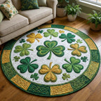 Lucky Revelry (Design 3) Round Mat Rug - washable non-slip printed rug