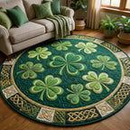 Lucky Revelry (Design 5) Round Mat Rug - washable non-slip printed rug