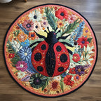 Lucky Spot Round Mat Rug - washable non-slip printed rug