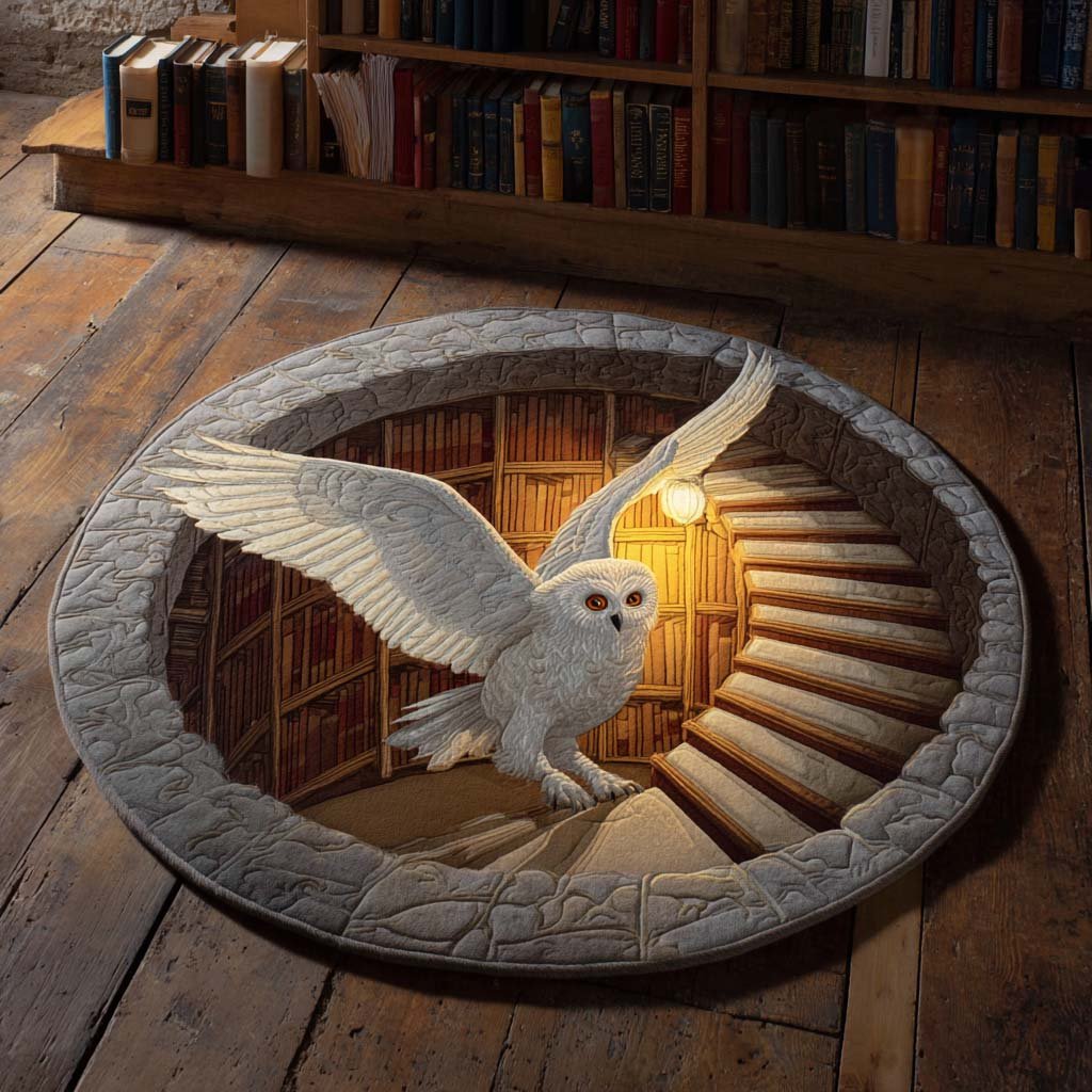 Lumen Wing Round Mat Rug - washable non-slip printed rug