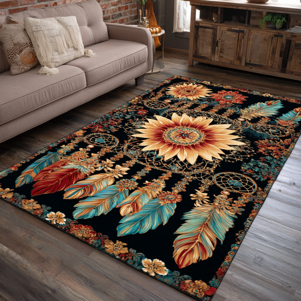 Luminous Legacy area rug in a living room