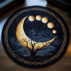 Lunar Embrace Round Mat Rug - Nature Design | Serene Home Decor
