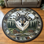 Lunar Howl Round Mat Rug - washable non-slip printed rug