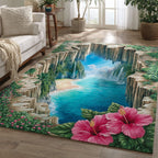 Lush Cascade area rug in a living room