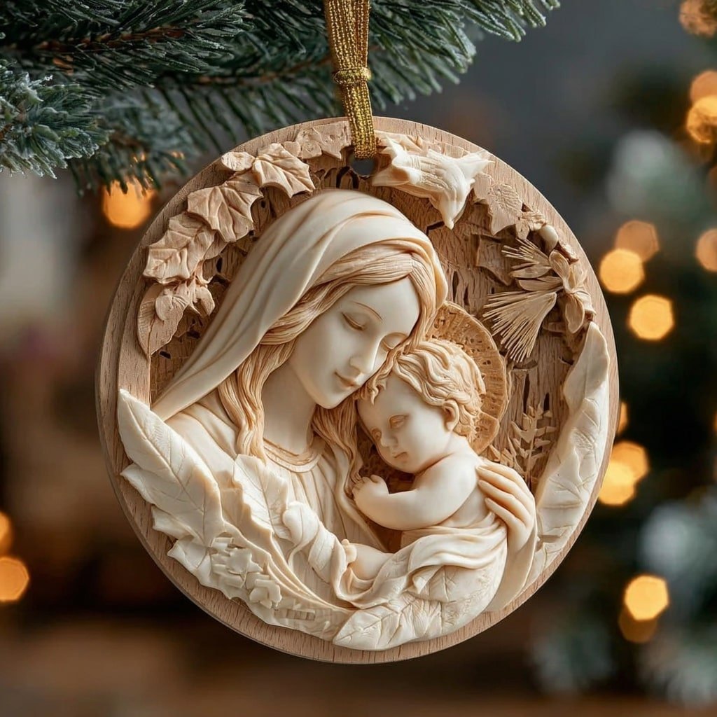 Madonna and Child Christmas Ornament