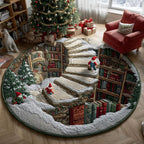 Magic Bookpath Round Mat Rug - washable non-slip printed rug