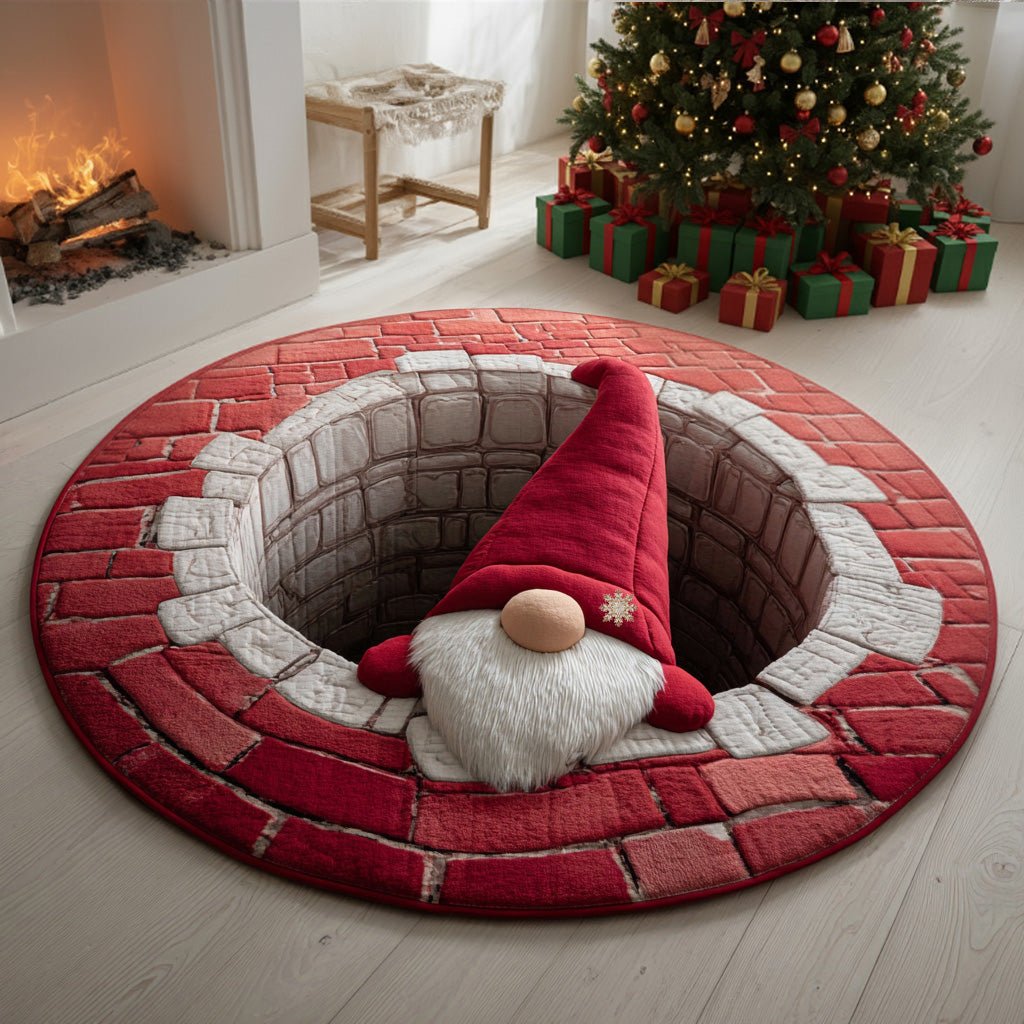 Magic Gnome Round Mat Rug - washable non-slip printed rug