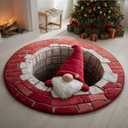Magic Gnome Round Mat Rug - washable non-slip printed rug