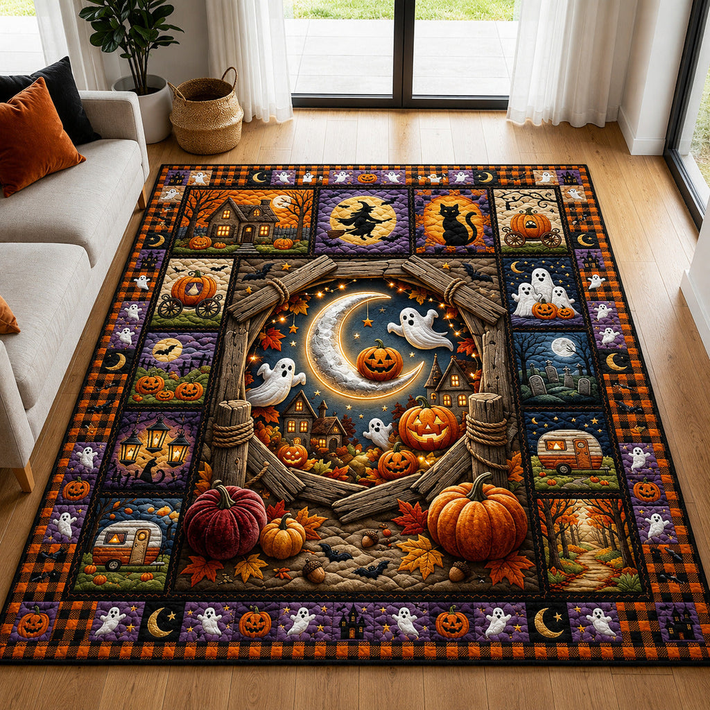 Magic Halloween Patchwork area rug in a living room