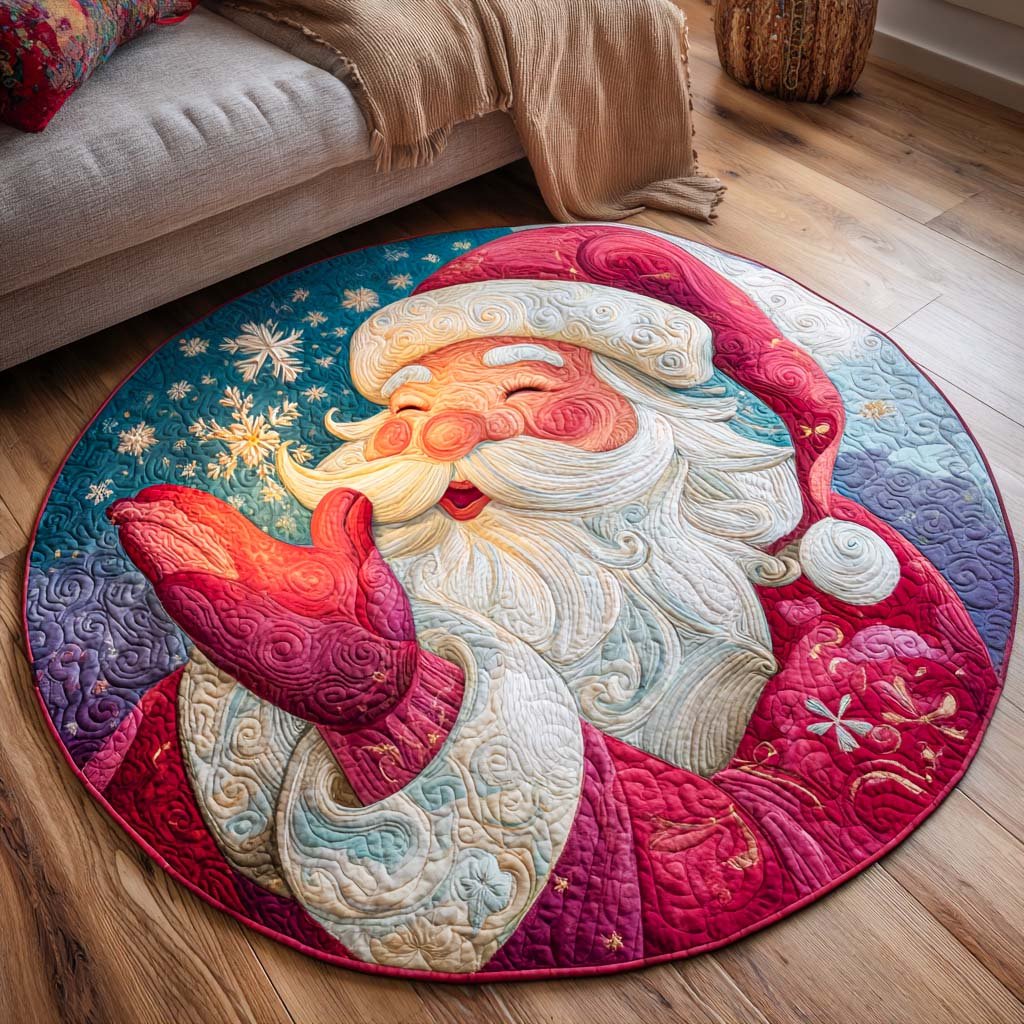Magic Noel Round Mat Rug - washable non-slip printed rug