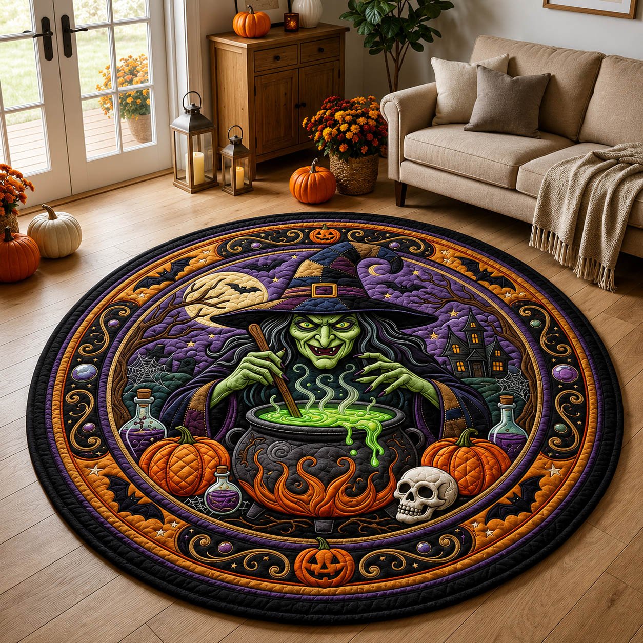 Magic Witch Round Mat Rug - Nature Design | Serene Home Decor