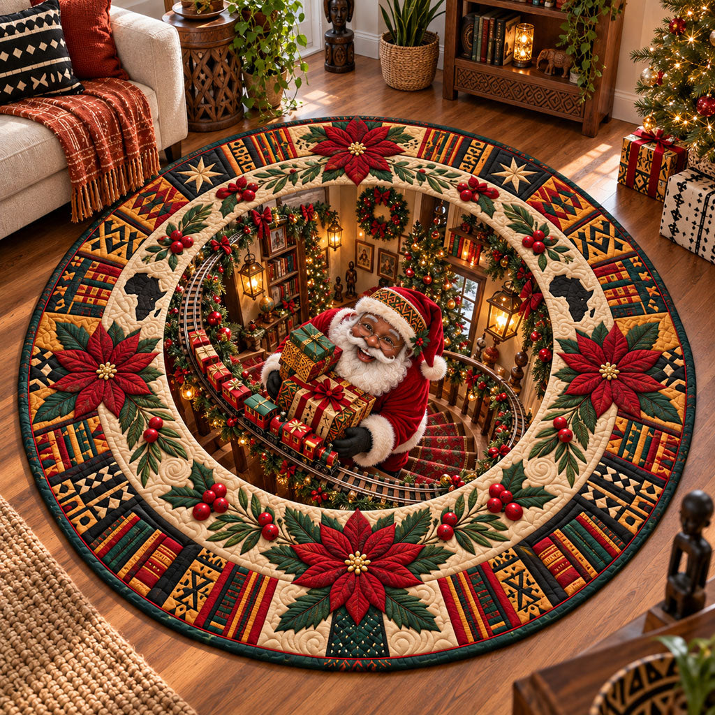 Magical Stairway Round Mat Rug - Nature Design | Serene Home Decor - washable non-slip printed rug