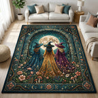 Magical Three Witches area rug in a living room