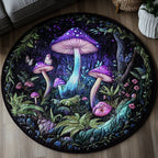 Magical Toadstool Wonderland Round Mat Rug - washable non-slip printed rug