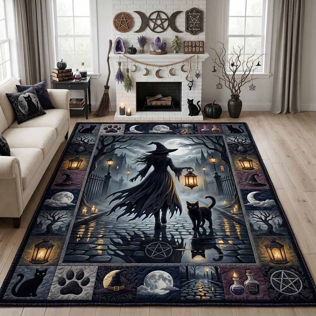 Magical Witch area rug in a living room