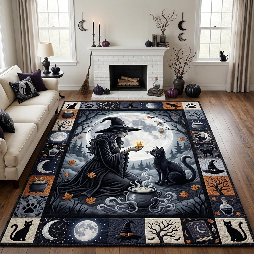 Magical Witch area rug in a living room