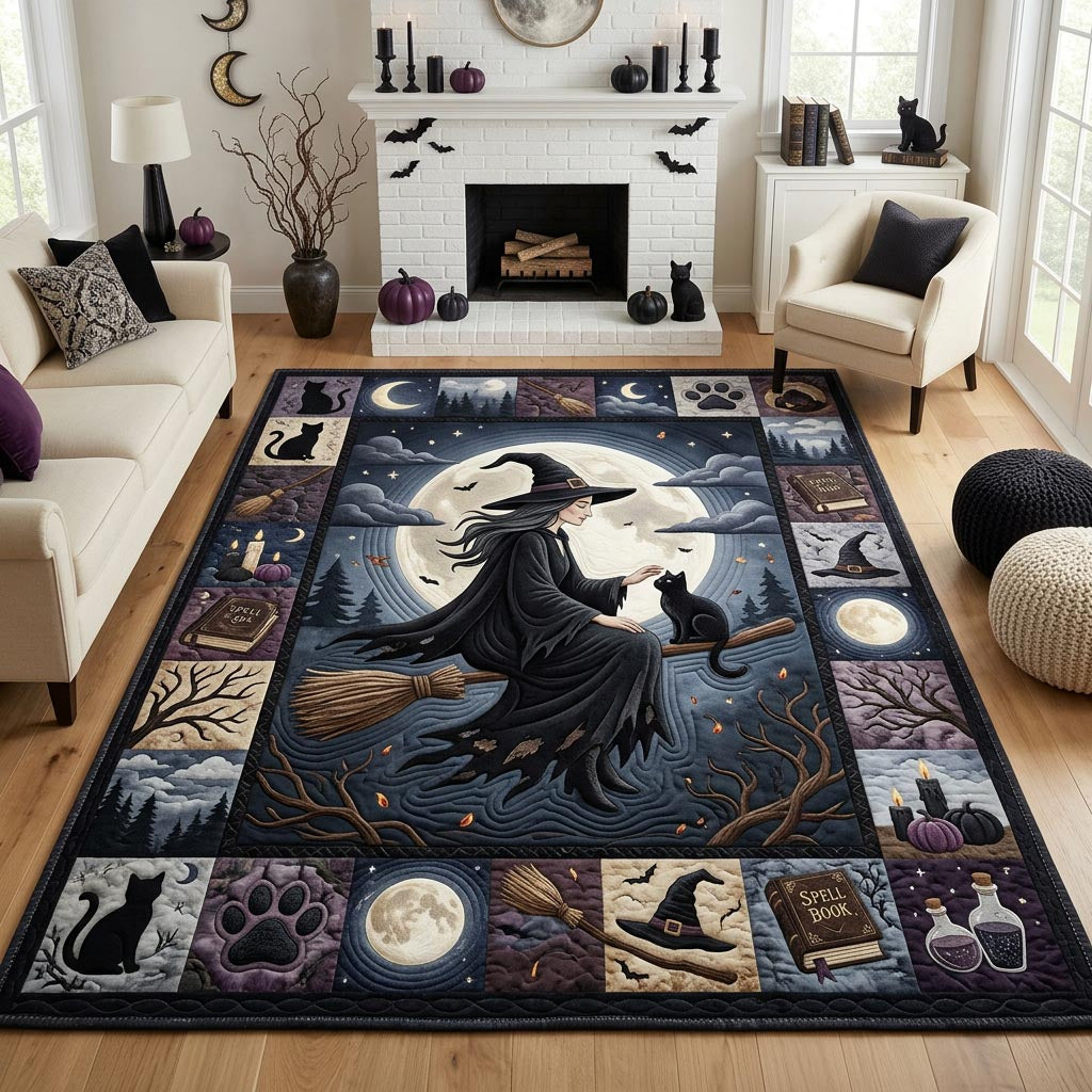 Magical Witch area rug in a living room