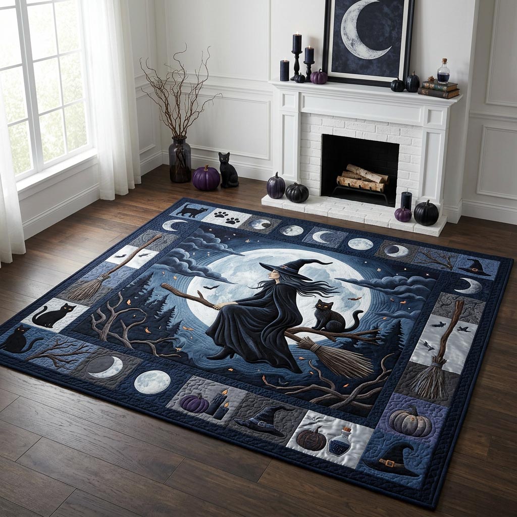 Magical Witch area rug in a living room