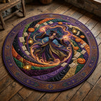 Magical Witch Halloween Round Mat Rug - washable non-slip printed rug