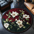 Magnolia Dreams Round Mat Rug - washable non-slip printed rug