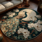 Magnolia Moonrise Round Mat Rug - washable non-slip printed rug