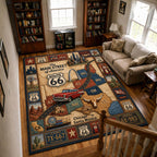 Main Street Journey area rug in a living room