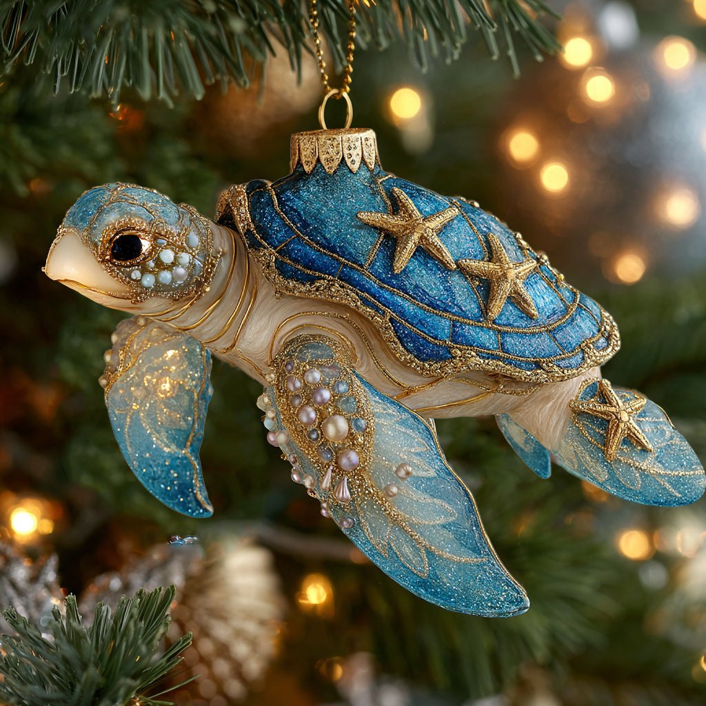 Majestic Ocean Turtle Christmas Ornament
