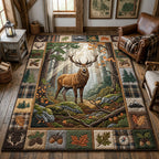 Majestic Deer area rug in a living room
