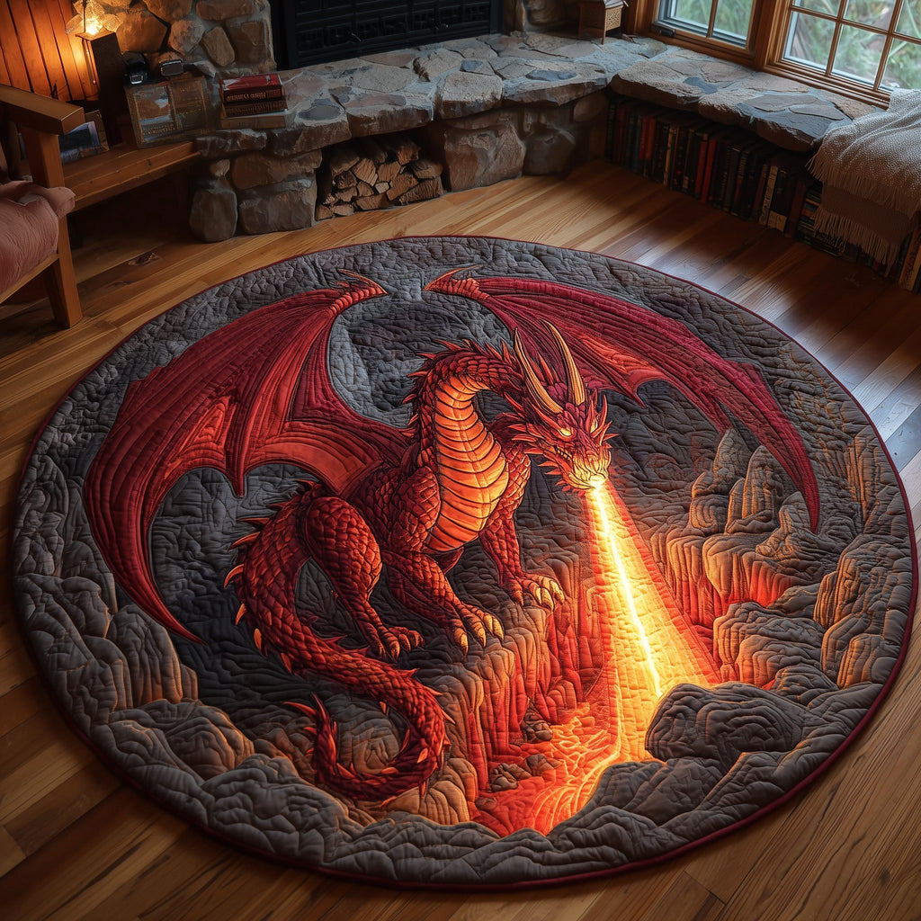 Majestic Dragon Round Mat Rug