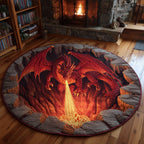 Majestic Dragon (Design 4) Round Mat Rug - washable non-slip printed rug