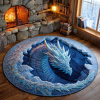 Majestic Dragon Round Mat Rug - washable non-slip printed rug