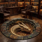 Majestic Dragon Round Mat Rug - Nature Design | Serene Home Decor