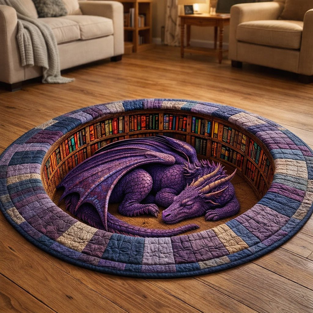 Majestic Dragon Round Mat Rug - Nature Design | Serene Home Decor
