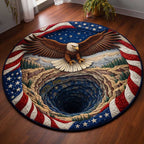 Majestic Eagle Round Mat Rug - washable non-slip printed rug