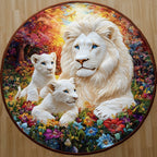 Majestic Family Round Mat Rug - washable non-slip printed rug