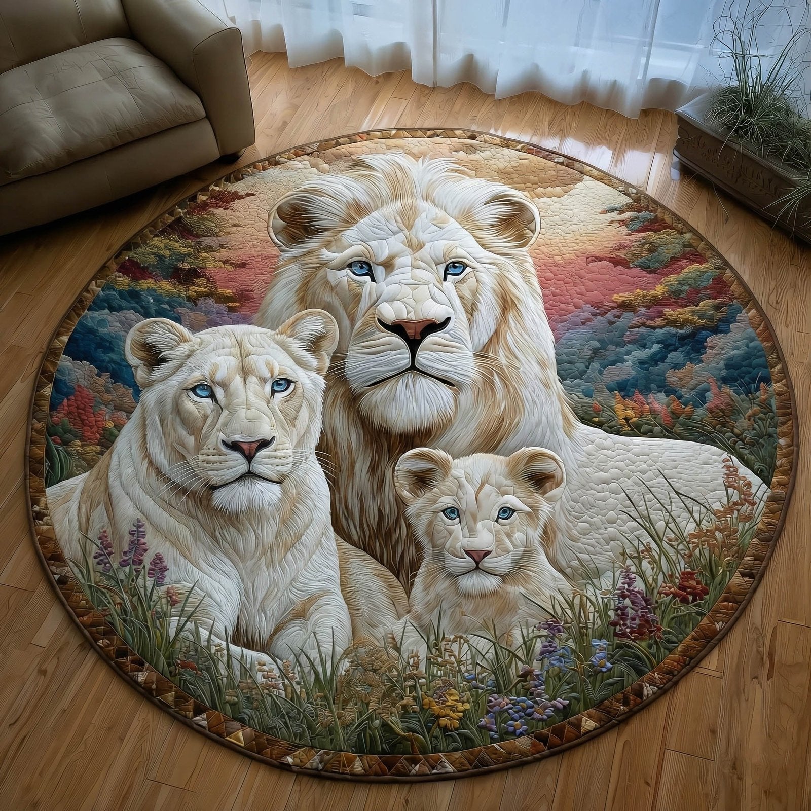 Majestic Family Round Mat Rug - Nature Design | Serene Home Decor