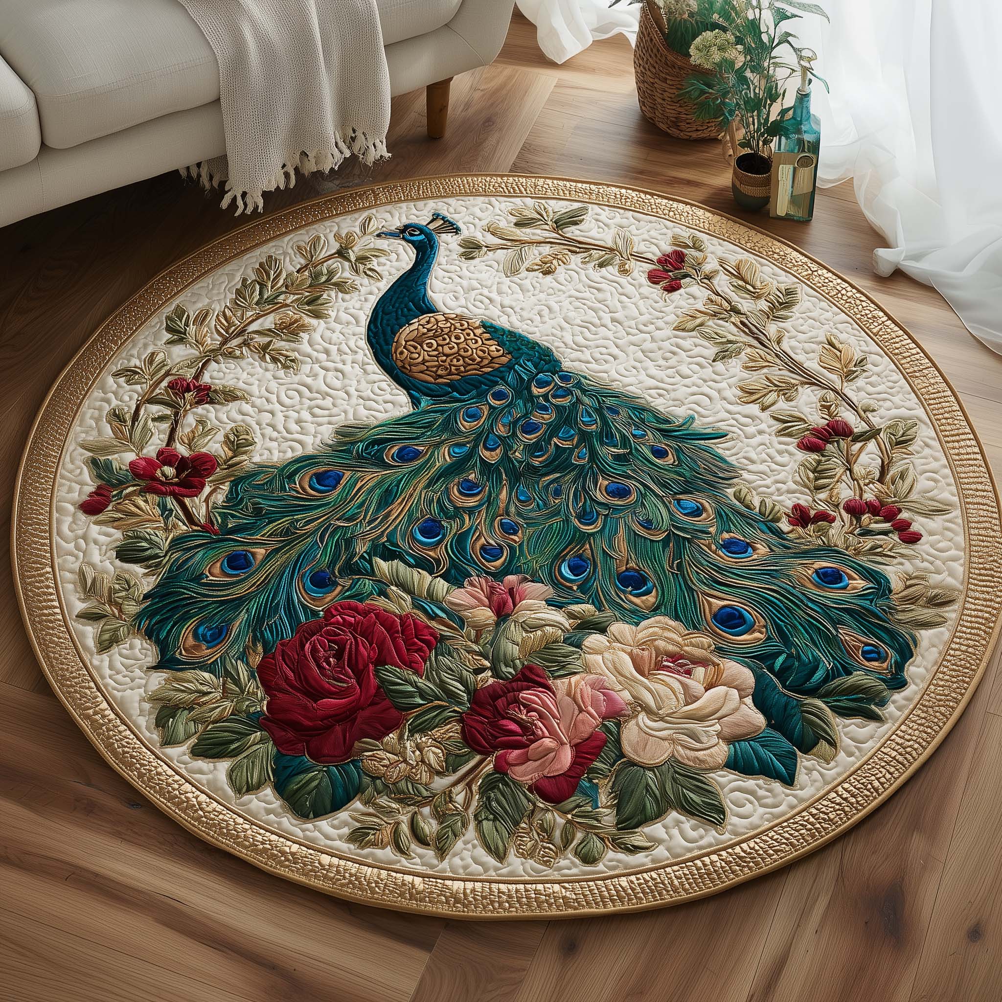 Majestic Feathers Round Mat Rug GFTOYC1342