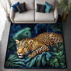 Majestic Leopard area rug in a living room
