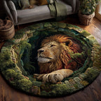 Majestic Lion Round Mat Rug - Nature Design | Serene Home Decor