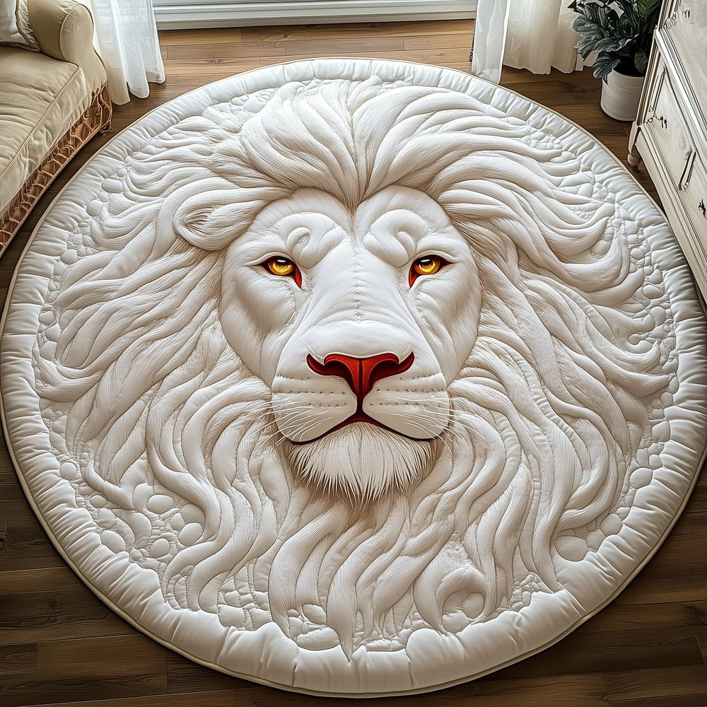 Majestic Lion (Design 5) Round Mat Rug - washable non-slip printed rug