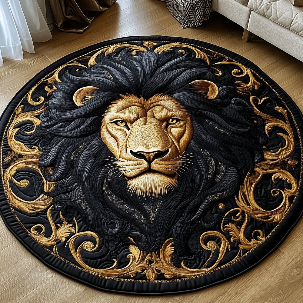 Majestic Lion Round Mat Rug - Nature Design | Serene Home Decor
