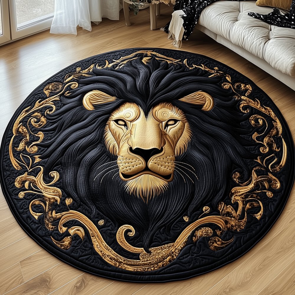 Majestic Lion Round Mat Rug - Nature Design | Serene Home Decor